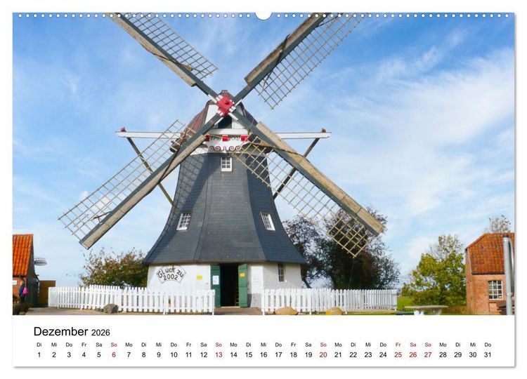 Produktbild: Ostfriesische M&uuml;hlenlandschaft (Wandkalender 2026 DIN A2 quer), CALVENDO Monatskalender