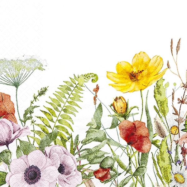 Produktbild: Home Fashion Servietten Field of Flowers 25x25cm 20 St&uuml;ck 3lagig