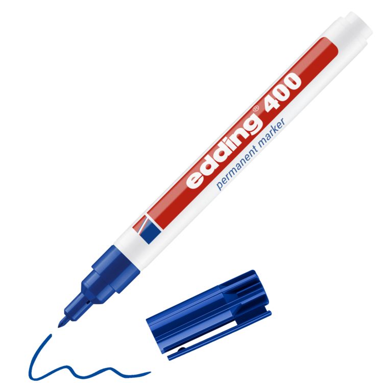 Produktbild: Edding 400 4-400-1-1003 Permanentmarker Blau wasserfest: Ja