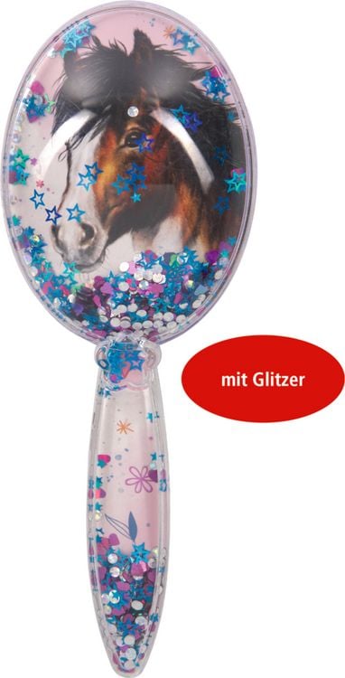 Produktbild: Haarb&uuml;rste - Pferdefreunde (mit beweglichem Glitzer)