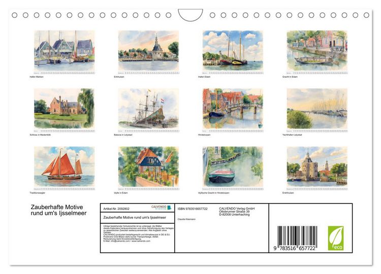 Produktbild: Zauberhafte Motive rund um's Ijsselmeer (Wandkalender 2026 DIN A4 quer), CALVENDO Monatskalender