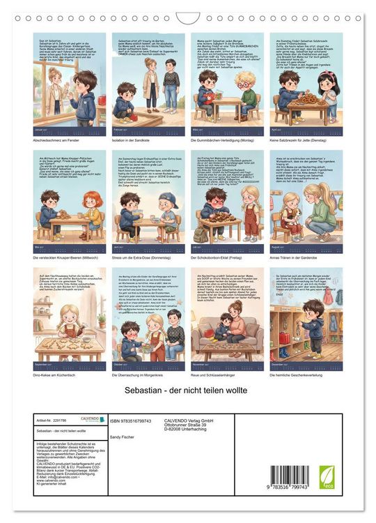 Produktbild: Sebastian - der nicht teilen wollte (Wandkalender 2027 DIN A3 hoch), CALVENDO Monatskalender