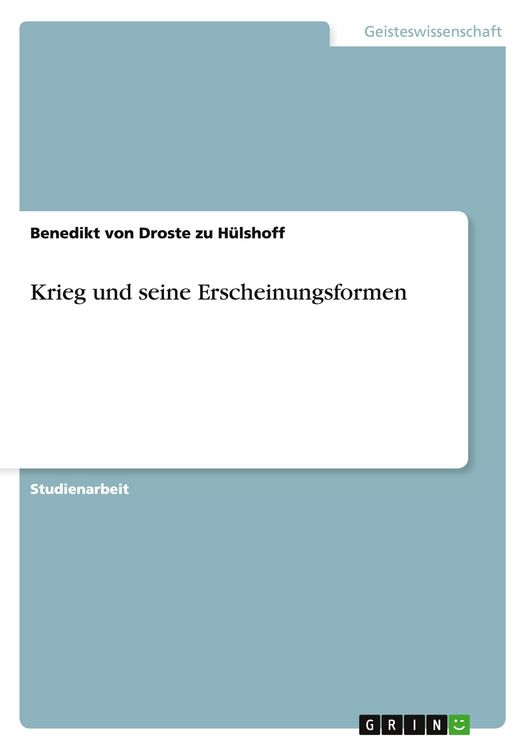 Produktbild: Krieg und seine Erscheinungsformen