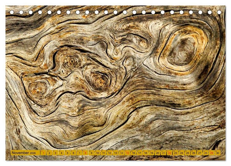 Produktbild: Faszination HOLZ - Strukturen (Tischkalender 2026 DIN A5 quer), CALVENDO Monatskalender