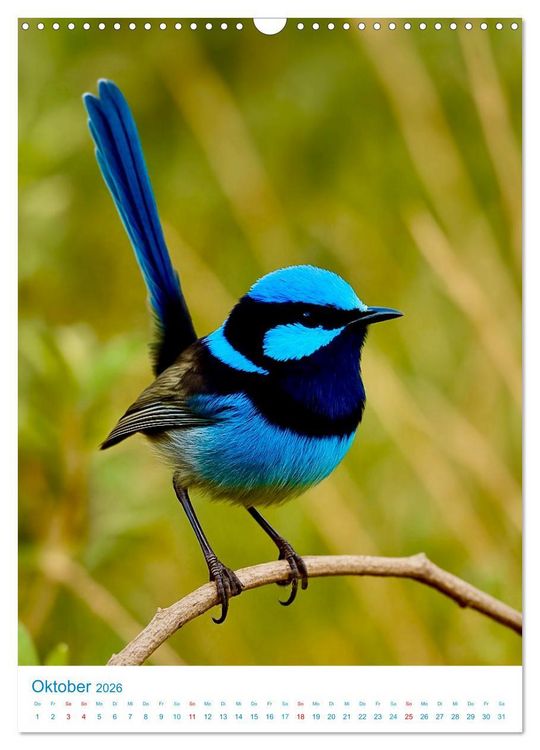 Produktbild: Blaue V&ouml;gel (Wandkalender 2026 DIN A3 hoch), CALVENDO Monatskalender