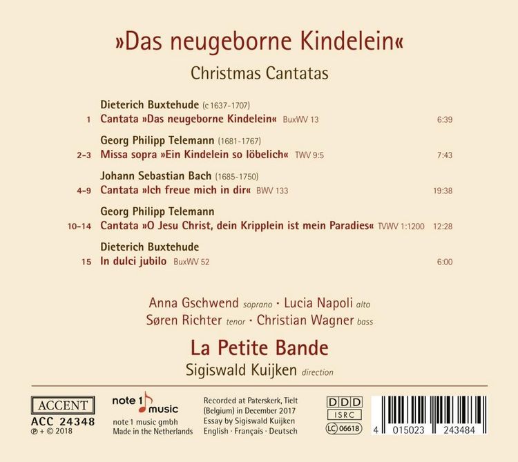 Produktbild: Das Neugeborne Kindelein - Christmas Cantatas by B