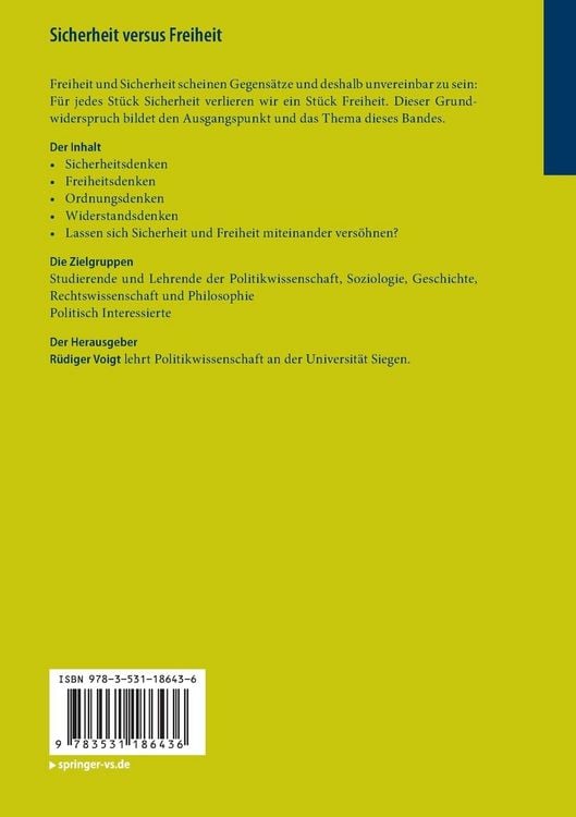 Produktbild: Sicherheit versus Freiheit