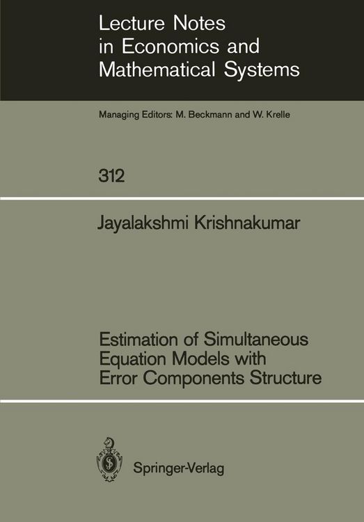 Produktbild: Estimation of Simultaneous Equation Models with Error Components Structure