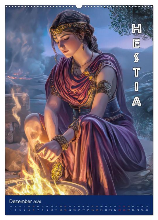 Produktbild: Zeus - Umringt von griechischen G&ouml;ttern (hochwertiger Premium Wandkalender 2026 DIN A2 hoch), Kunstdruck in Hochglanz