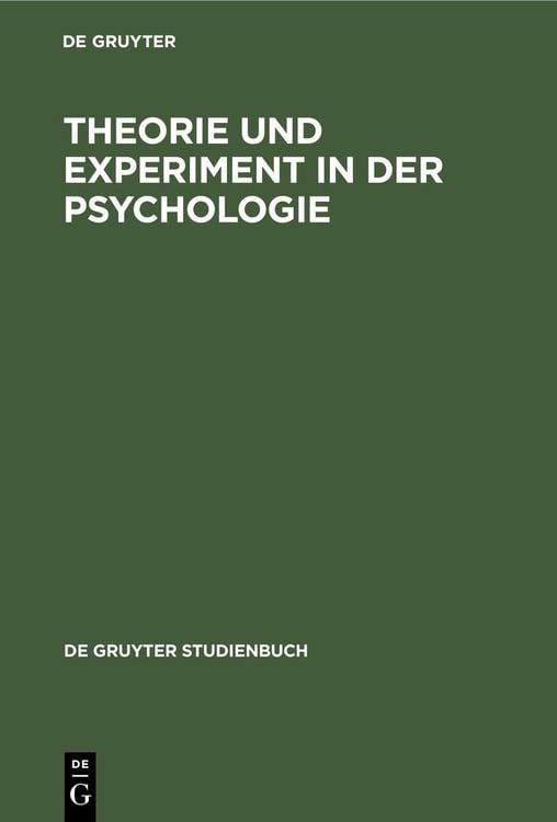 Produktbild: Theorie und Experiment in der Psychologie