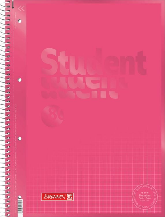 Produktbild: Brunnen Collegeblock Premium Student Colour Code &brvbar; A4, Lineatur 28, 80 Blatt, tulip