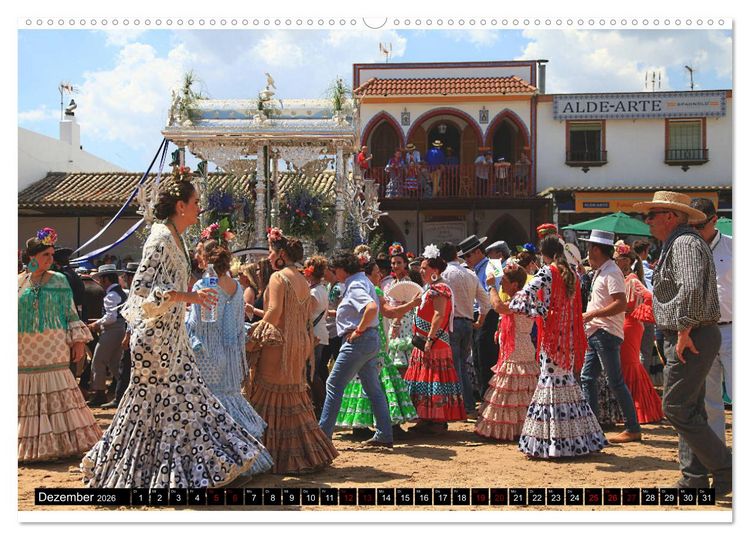 Produktbild: El Rocio - Andalusiens faszinierende Wallfahrt (hochwertiger Premium Wandkalender 2026 DIN A2 quer), Kunstdruck in Hochglanz