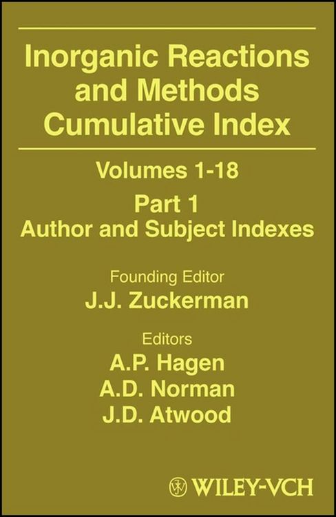Produktbild: Inorganic Reactions and Methods, Cumulative Index, Part 1
