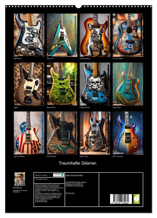 Produktbild: Traumhafte Gitarren (hochwertiger Premium Wandkalender 2026 DIN A2 hoch), Kunstdruck in Hochglanz