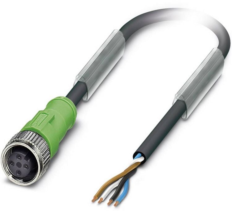 Produktbild: Phoenix Contact 1515743 Sensor-/Aktor-Steckverbinder, konfektioniert M12 Buchse, gerade 10.00 m Polzahl Sensoren: 4 1 St.