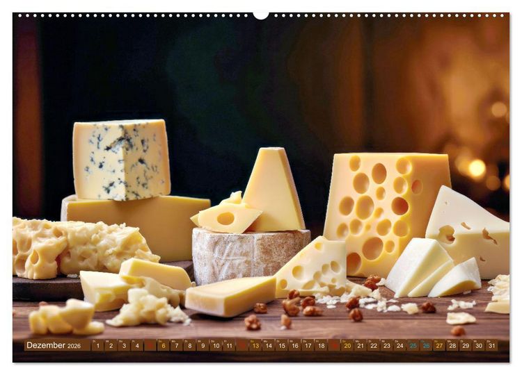 Produktbild: Gourmet K&auml;se - und Weingenuss (hochwertiger Premium Wandkalender 2026 DIN A2 quer), Kunstdruck in Hochglanz