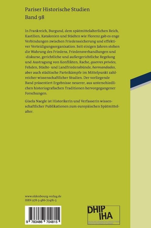 Produktbild: Frieden schaffen und sich verteidigen im Sp&auml;tmittelalter