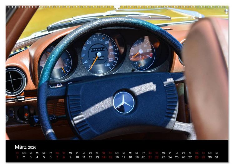 Produktbild: Mercedes SL W107 - zeitlose Eleganz (hochwertiger Premium Wandkalender 2026 DIN A2 quer), Kunstdruck in Hochglanz
