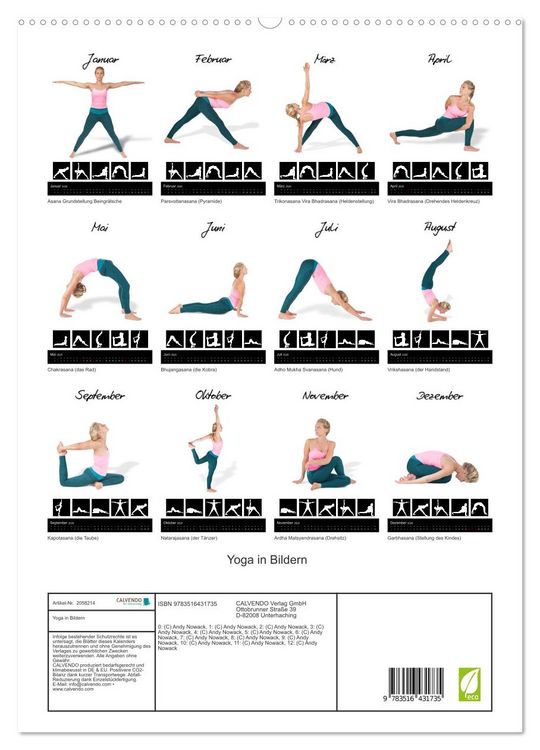 Produktbild: Yoga in Bildern (hochwertiger Premium Wandkalender 2026 DIN A2 hoch), Kunstdruck in Hochglanz