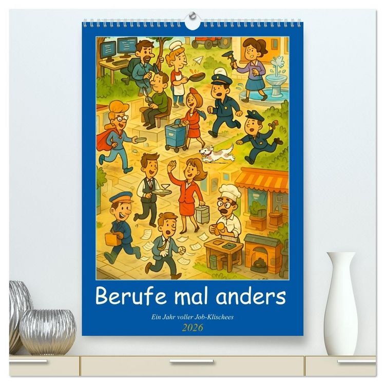Produktbild: Berufe mal anders &ndash; Ein Jahr voller Job-Klischees (hochwertiger Premium Wandkalender 2026 DIN A2 hoch), Kunstdruck in Hochglanz