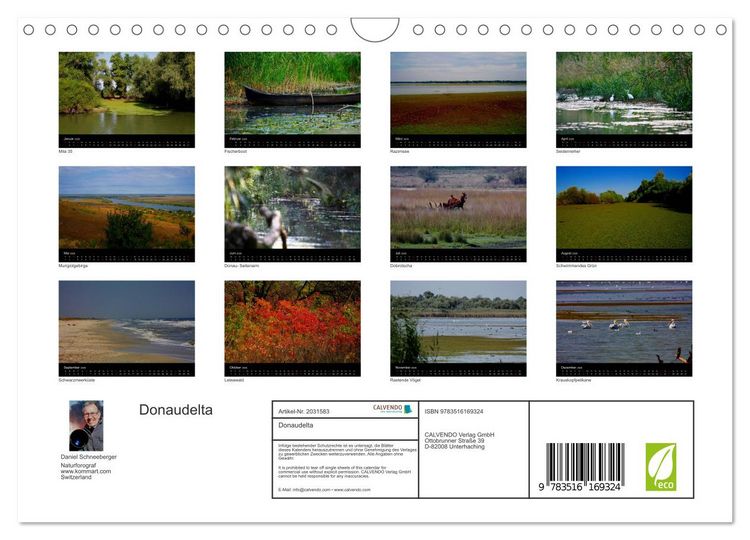 Produktbild: Donaudelta (Wandkalender 2026 DIN A4 quer), CALVENDO Monatskalender