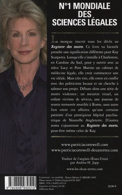 Produktbild: Registre des morts. Une enqu&ecirc;te de Kay Scarpetta