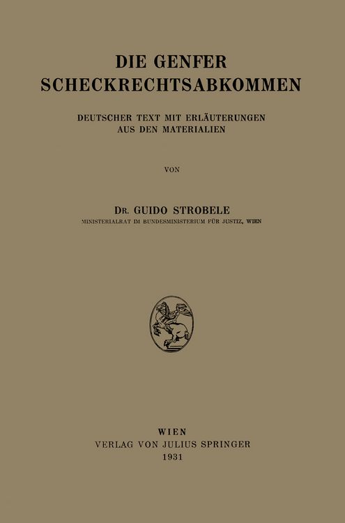 Produktbild: Die Genfer Scheckrechtsabkommen