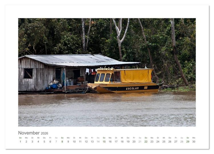 Produktbild: Amazonas, eine Reise entlang seiner Ufer (Wandkalender 2026 DIN A2 quer), CALVENDO Monatskalender