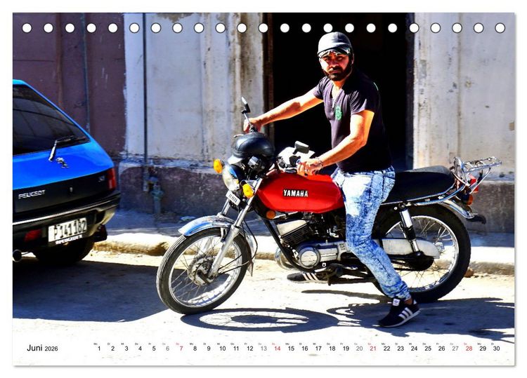 Produktbild: Zweirad Nostalgie - YAMAHA in Kuba (Tischkalender 2026 DIN A5 quer), CALVENDO Monatskalender
