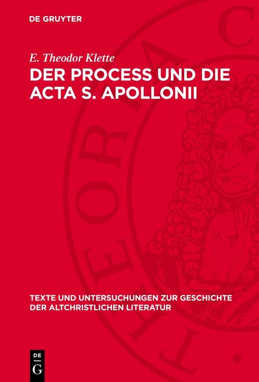 Produktbild: Der Process und die Acta S. Apollonii
