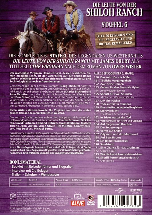 Produktbild: Die Leute von der Shiloh Ranch - Staffel 6 (HD-Remastered) (Fernsehjuwelen) [9 DVDs]