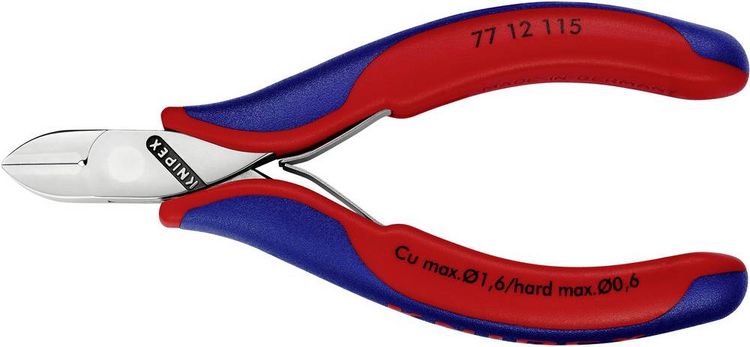 Produktbild: Knipex 77 12 115 Elektronik- u. Feinmechanik Seitenschneider mit Facette 115mm