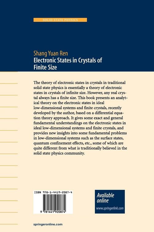 Produktbild: Electronic States in Crystals of Finite Size