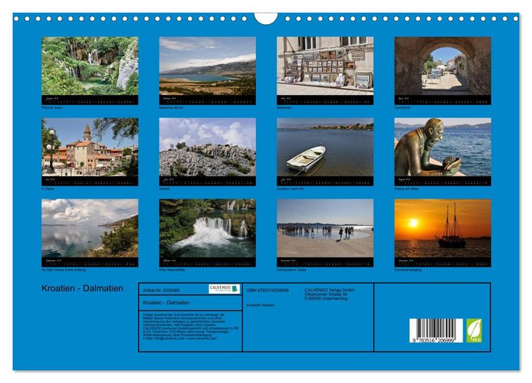 Produktbild: Kroatien - Dalmatien (Wandkalender 2026 DIN A3 quer), CALVENDO Monatskalender
