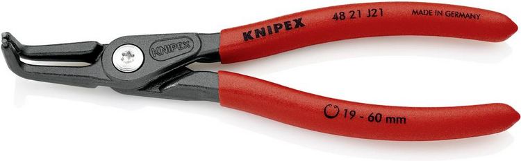 Produktbild: Knipex 48 21 J21 Seegeringzange Passend f&uuml;r (Seegeringzangen) Innenringe 19-60 mm Spitzenform (Details) abgewinkelt 90&deg;