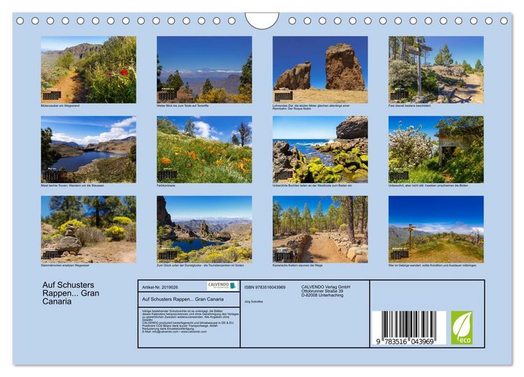 Produktbild: Auf Schusters Rappen... Gran Canaria (Wandkalender 2026 DIN A4 quer), CALVENDO Monatskalender