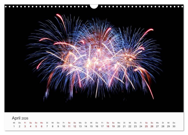 Produktbild: Feuerwerke - Kunstwerke am Himmel (Wandkalender 2026 DIN A3 quer), CALVENDO Monatskalender