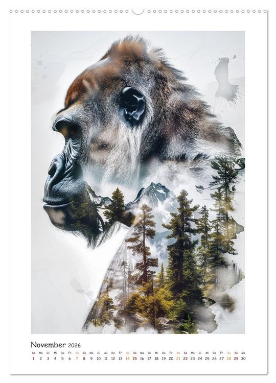 Produktbild: Magische Tierkunst (Wandkalender 2026 DIN A2 hoch), CALVENDO Monatskalender