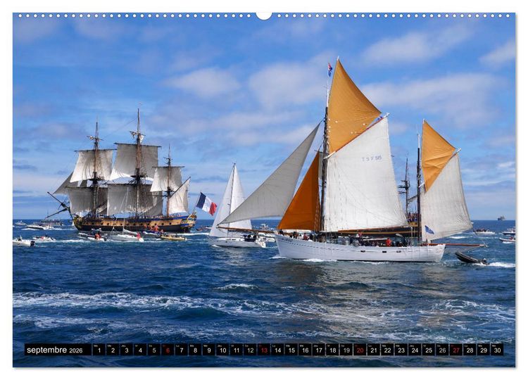 Produktbild: L'Hermione &agrave; Saint-Malo (Calendrier mural 2026 DIN A2 vertical) calendrier de bureau