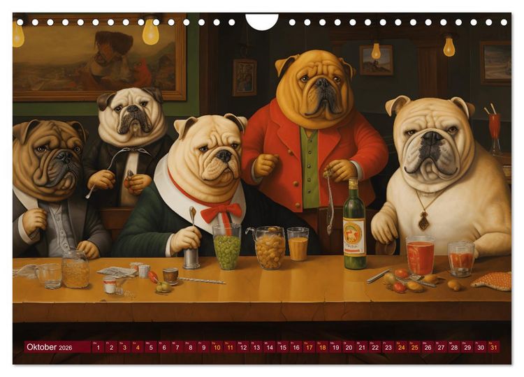 Produktbild: Boteros Hunde - Kunstvoller Kalender im Stile des Boterismo (Wandkalender 2026 DIN A4 quer), CALVENDO Monatskalender