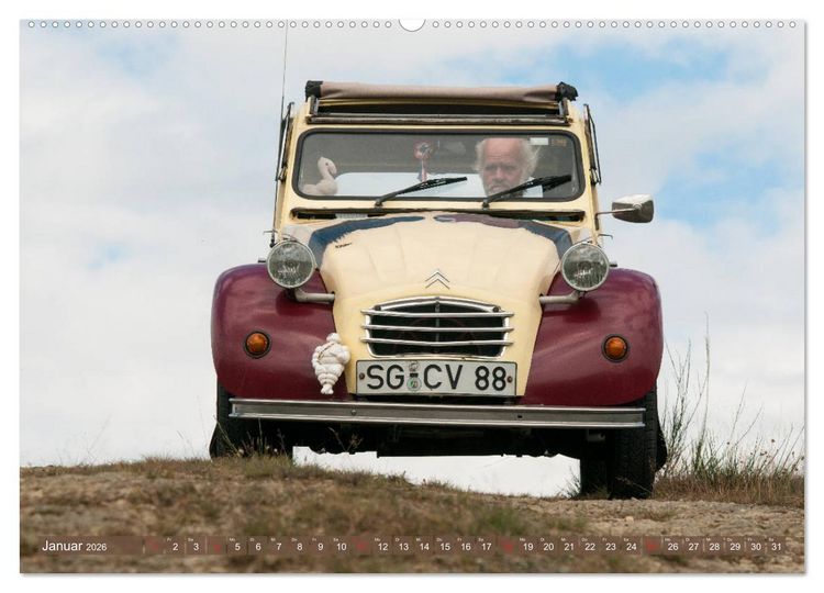 Produktbild: Die Ente ist sicher - Fahrspa&szlig; mit 2 CV Dolly (hochwertiger Premium Wandkalender 2026 DIN A2 quer), Kunstdruck in Hochglanz