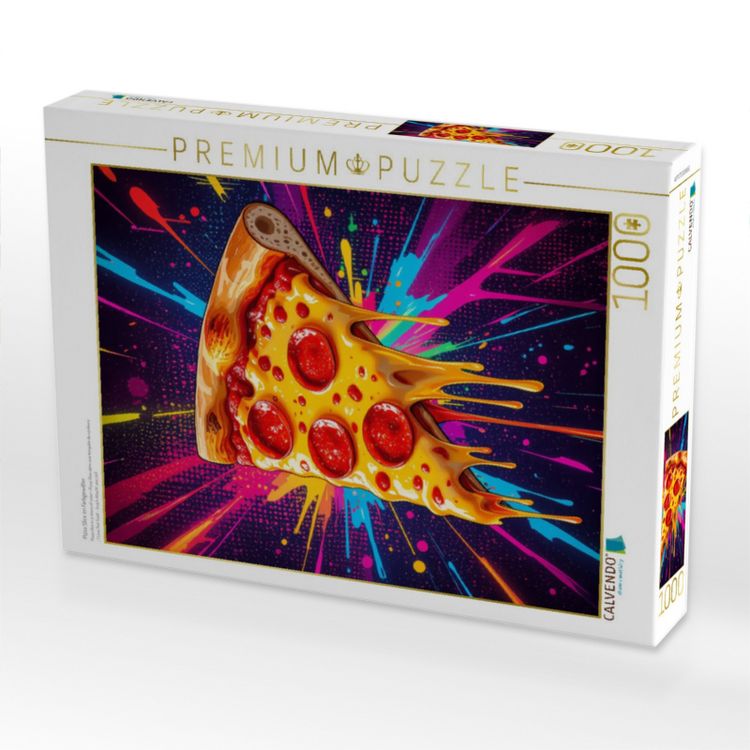 Produktbild: CALVENDO Puzzle Pizza Slice im Farbgewitter | 1000 Teile Lege-Gr&ouml;&szlig;e 64x48cm Foto-Puzzle f&uuml;r gl&uuml;ckliche Stunden