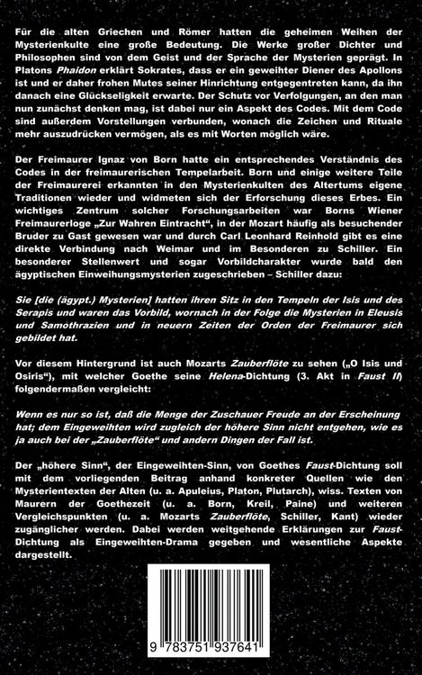 Produktbild: Goethes "Faust", der Freimaurer-Code und die Vorbilder aus den antiken Geheimkulten wie den Mysterien von Isis und Eleusis