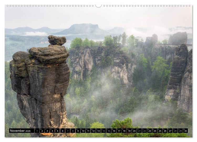 Produktbild: Wundersch&ouml;nes Elbsandsteingebirge (Wandkalender 2026 DIN A2 quer), CALVENDO Monatskalender