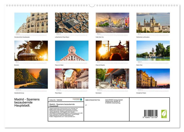 Produktbild: Madrid - Spaniens bezaubernde Hauptstadt. (hochwertiger Premium Wandkalender 2026 DIN A2 quer), Kunstdruck in Hochglanz