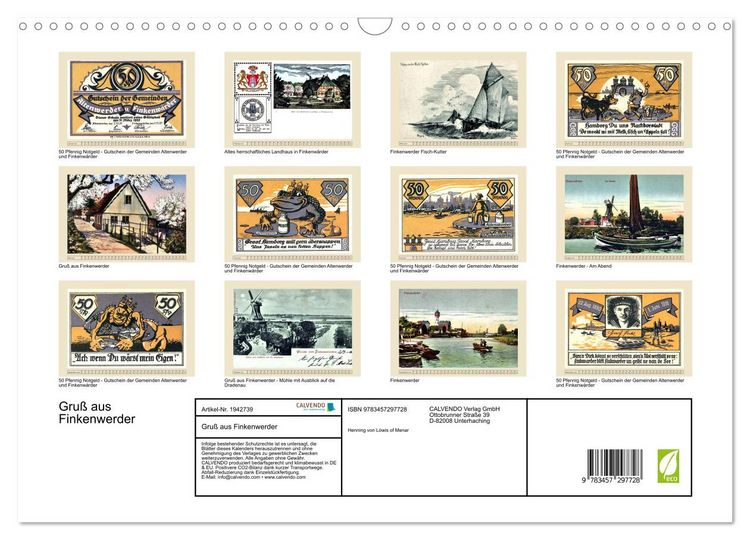 Produktbild: Gru&szlig; aus Finkenwerder (Wandkalender 2026 DIN A3 quer), CALVENDO Monatskalender