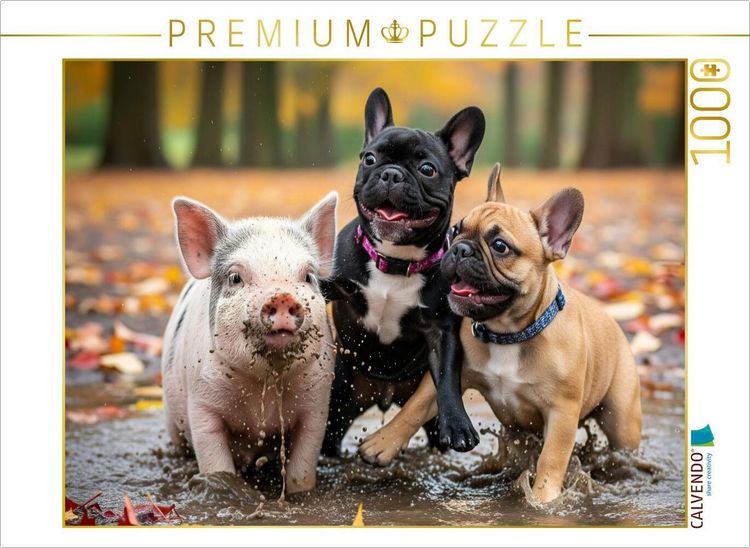 Produktbild: CALVENDO Puzzle Tr&uuml;bselig? Nicht mit uns - wir haben Schlamm | 1000 Teile Lege-Gr&ouml;&szlig;e 64x48cm Foto-Puzzle f&uuml;r gl&uuml;ckliche Stunden