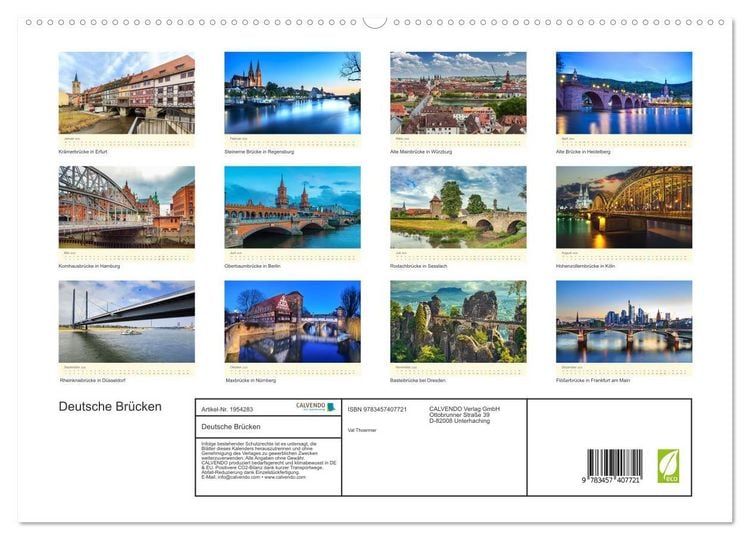 Produktbild: Deutsche Br&uuml;cken (hochwertiger Premium Wandkalender 2026 DIN A2 quer), Kunstdruck in Hochglanz