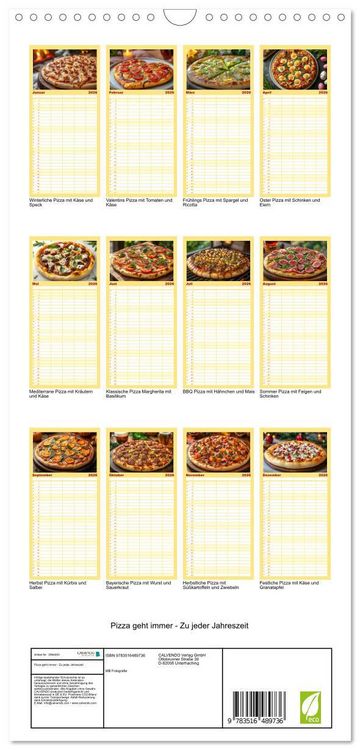 Produktbild: Familienplaner 2026 - Pizza geht immer - Zu jeder Jahreszeit mit 5 Spalten (Wandkalender, 21 x 45 cm) CALVENDO