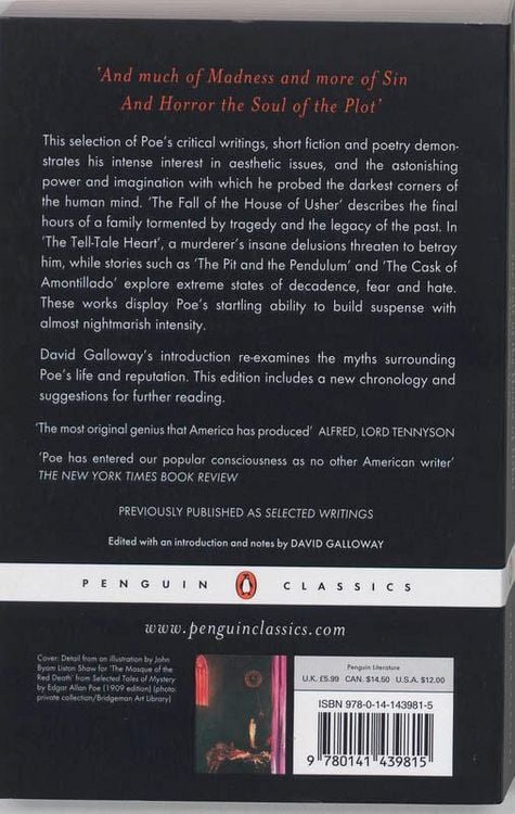 Produktbild: The Fall of the House of Usher and Other Writings